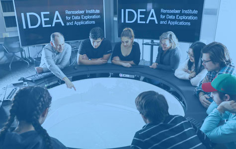 IDEA Students and professors gathered in a circle